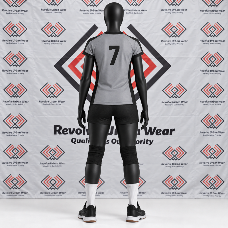 Grey Black Custom Volleyball Kit - Image 3