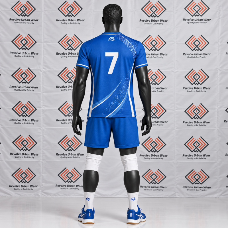Blue White Custom Volleyball Kit - Image 3