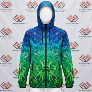 Alternative view of Best Custom Blue and Green Windbreaker Jacket